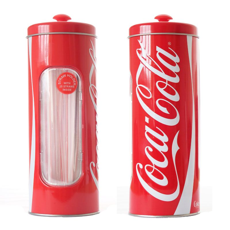 Embossed Coca Cola Straw Holder