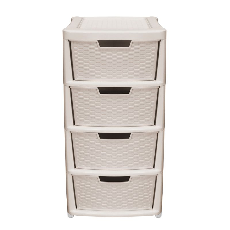 4 Drawer Rattan Tower Mushroom