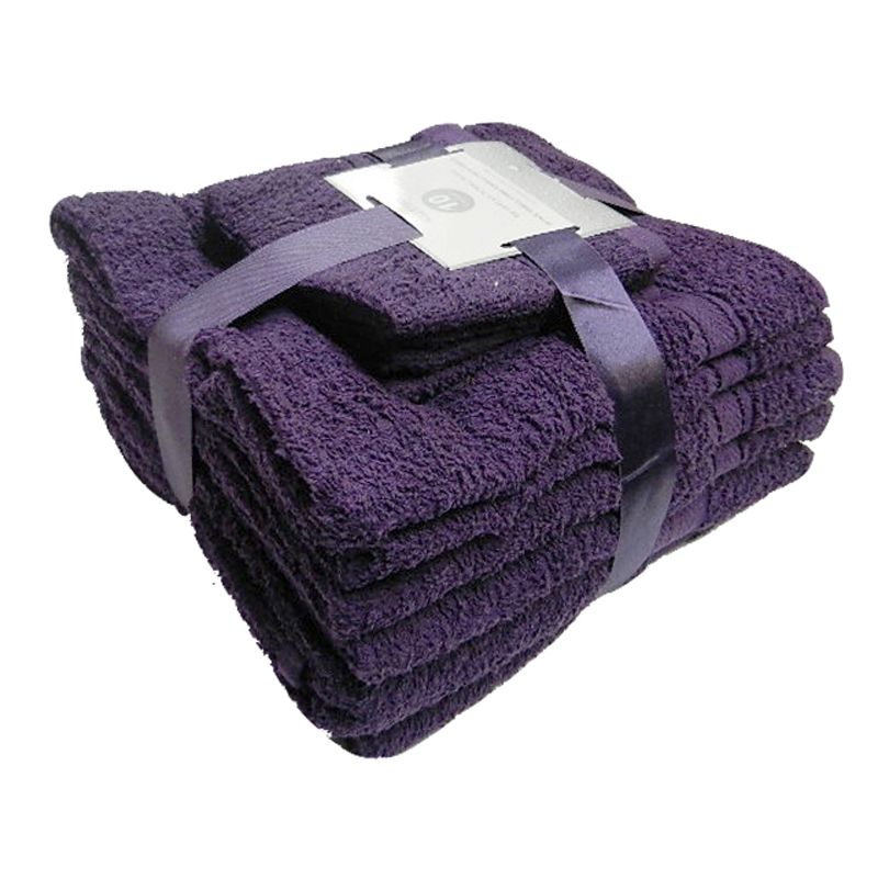 Toronto Bath Towel Bale 10 Piece Set (Purple)