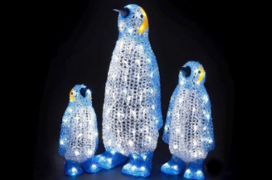 3 Piece Ice White Indoor Decorative Penguin Winter Family Mains 64cm