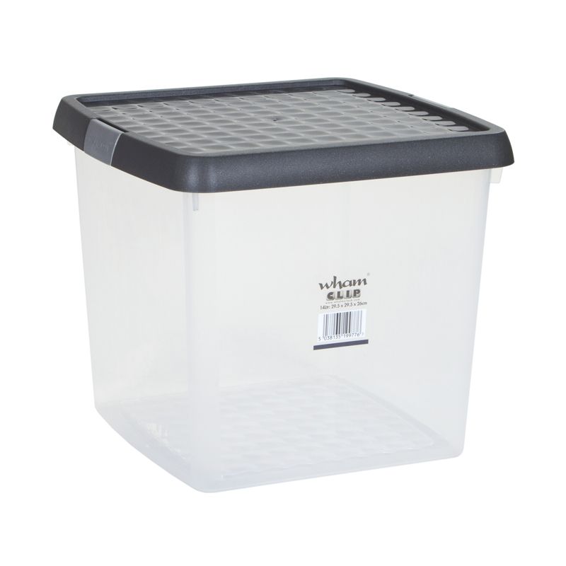 Wham Plastic Storage Clip Box Square (14 Litre)