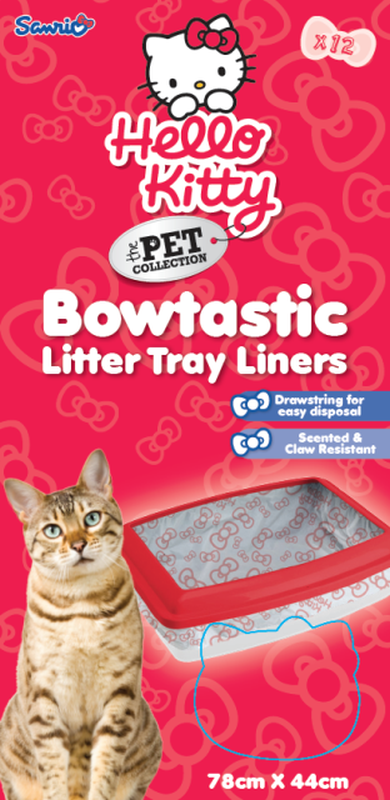 Hello Kitty Bowtastic Litter Tray Liners 12 pk