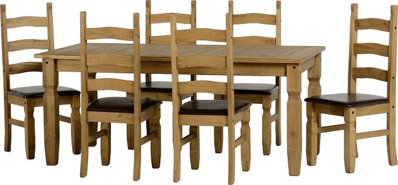 Corona Extending Dining Set (1+6) - DWP/EXPRESSO BROWN