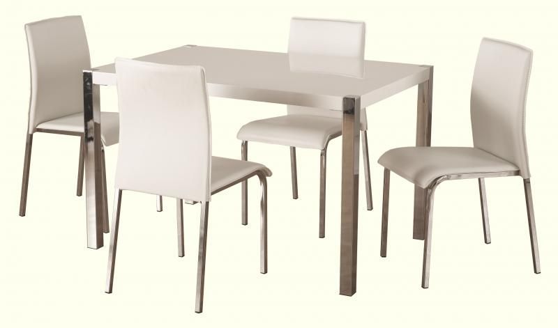 Charisma 4' Dining Set - WHITE/CHROME