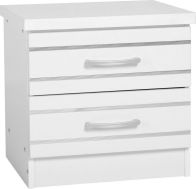 See more information about the Jordan 2 Drawer Bedside Chest - WHITE/SILVER