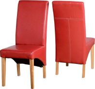 See more information about the G1 Leather Style Dining Chair - RUSTIC RED