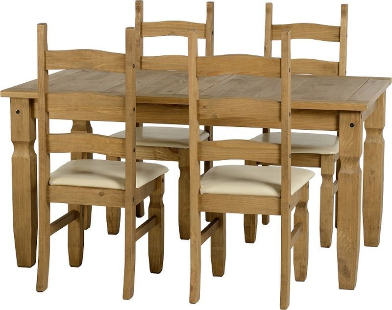 Corona 5' Dining Set - DWP/CREAM