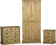 See more information about the Mexican Bedroom Set (Chest, Wardrobe & Cabinet) - DISTRESSED WAXED PINE