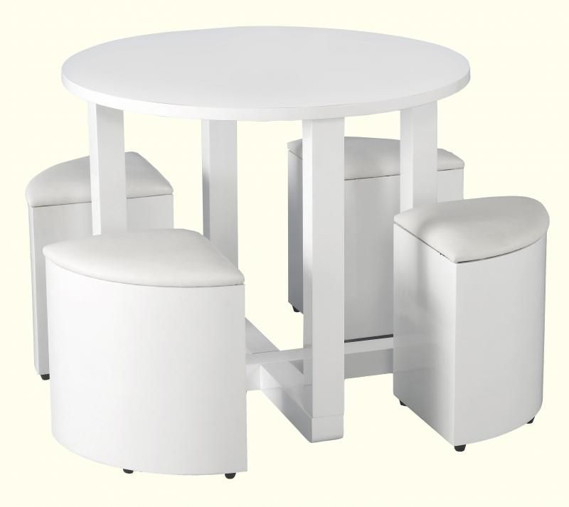 Charisma Stowaway Dining Set - WHITE