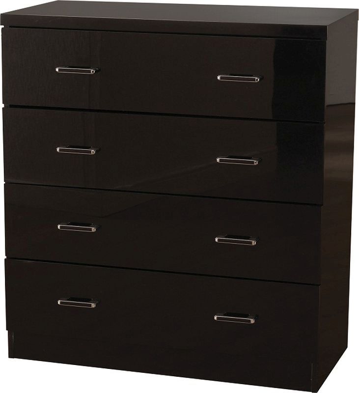 Charisma 4 Drawer Chest - BLACK GLOSS