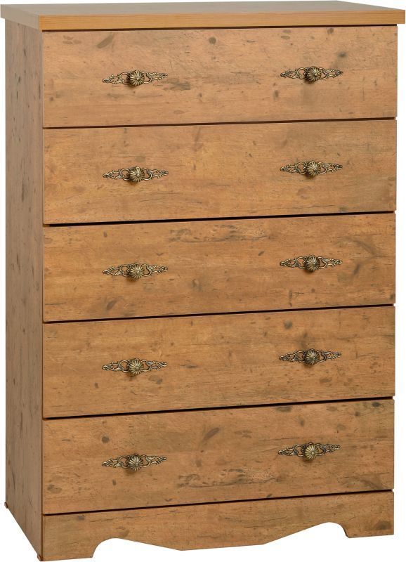 Cairo 5 Drawer Chest - DARK KENNEDY PINE