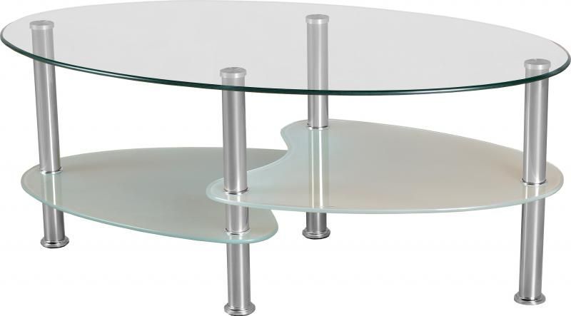 Cara Coffee Table - FROSTED GLASS/SILVER