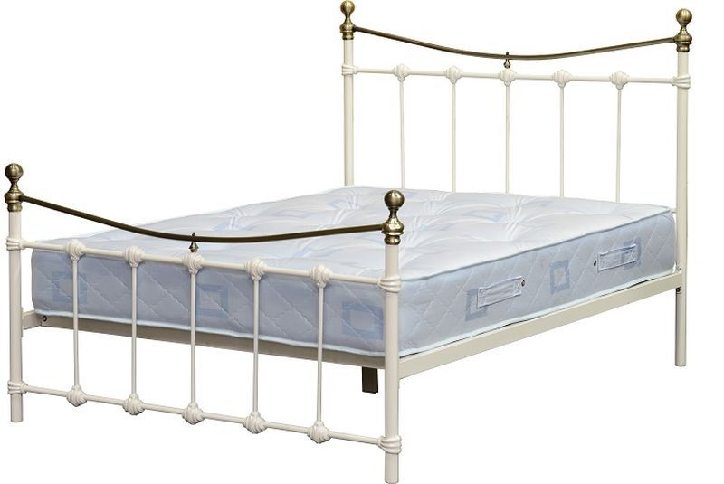 Dakota Double Bed - Brass/Cream