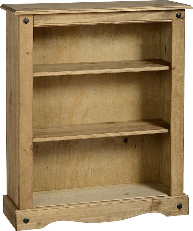 Corona Low Bookcase - DISTRESSED WAXED PINE