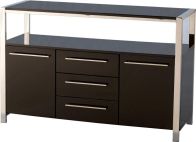 See more information about the Charisma Sideboard (2 Door 3 Drawer) - BLACK GLOSS/CHROME