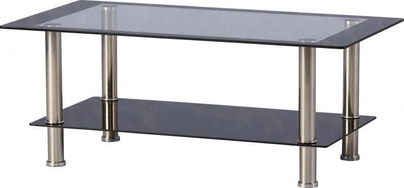 Harlequin Coffee Table - CLEAR/BLACK GLASS/CHROME