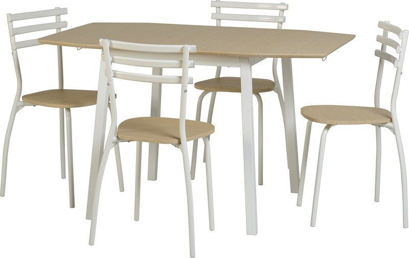 Langley Drop Leaf Dining Set - BEECH/WHITE