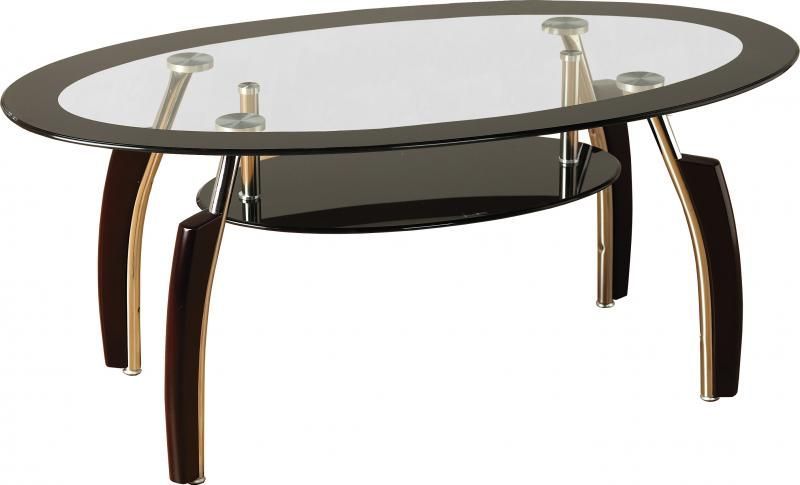 Elena Coffee Table - CLEAR/BLACK, GLASS/CHROME