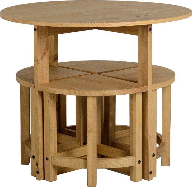 Corona Stowaway Dining Set - DISTRESSED WAXED PINE