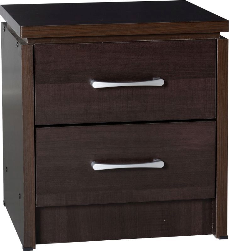 Charles 2 Drawer Bedside Chest - WALNUT