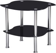 See more information about the Colby Lamp Table - BLACK GLASS/SILVER