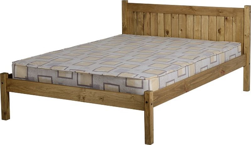 Maya Double Bed - Distressed Waxed Pine