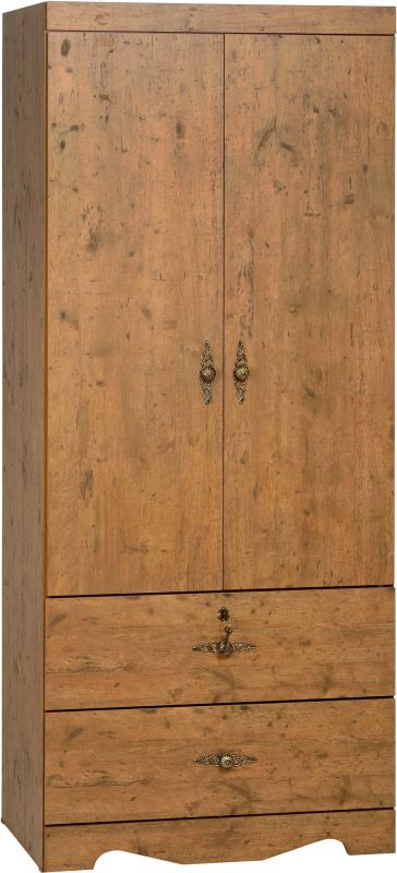 Cairo 2 Door 2 Drawer Wardrobe - DARK KENNEDY PINE