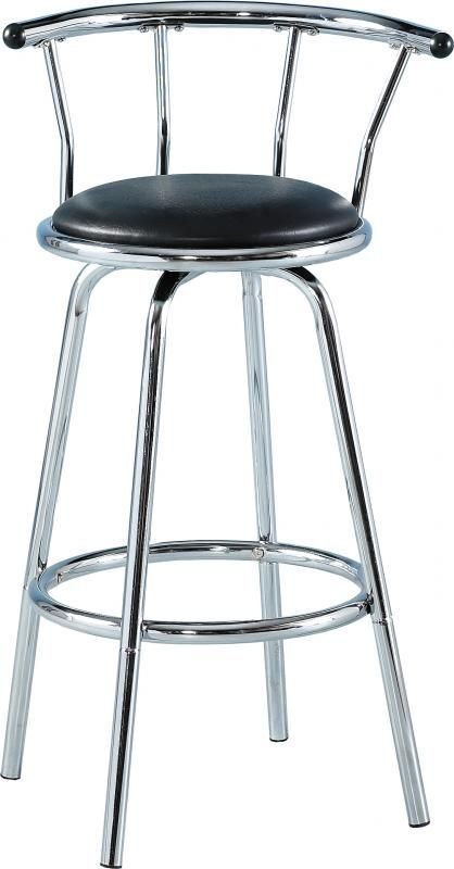 Bermuda Swivel Bar Chair - BLACK/CHROME