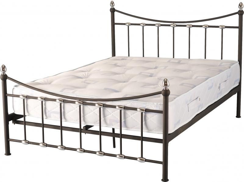 Dunbar Double Bed - Black/Chrome