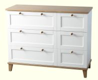 See more information about the Arcadia Bedroom Chest (3 Drawer) - WHITE/ASH VENEER