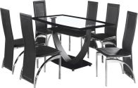 See more information about the Henley Dining Set - BLACK BORDER GLASS/CHROME