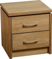 See more information about the Charles 2 Drawer Bedside Chest - OAK VENEER\WALNUT TRIM