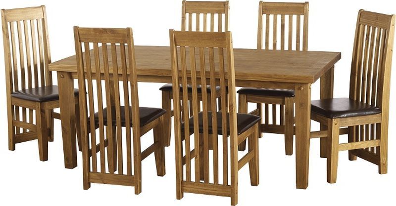 Tortilla Dining Set (Distressed Waxed Pine) - Brown