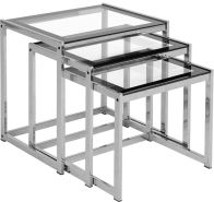 See more information about the Henley Nest of Clear Tables - BLACK BORDER/BLACK