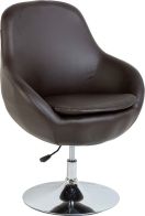 See more information about the Austin Swivel Tub Chair - BROWN/CHROME