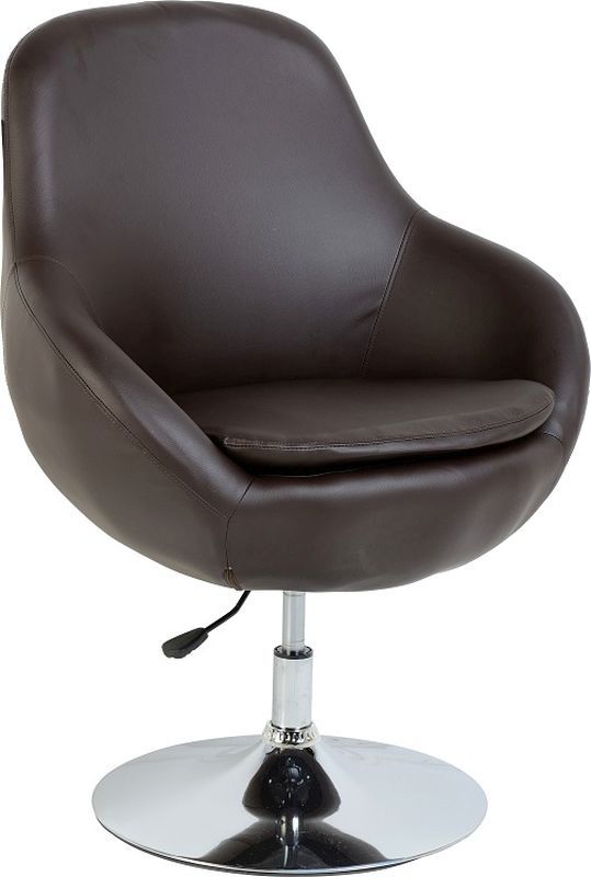 Austin Swivel Tub Chair - BROWN/CHROME