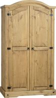 See more information about the Corona Rustic Style Wardrobe (2 Door) - DISTRESSED WAXED PINE