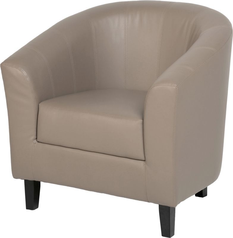 Tempo Leather Tub Chair - TAUPE