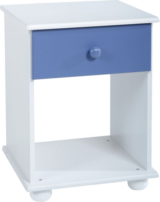 Rainbow Bedside Cabinet (1 Drawer) - BLUE/WHITE