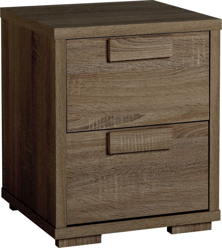 Cambourne 2 Drawer Bedside Chest - DARK SONOMA OAK