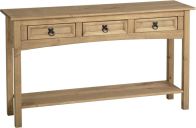 See more information about the Corona 3 Drawer Console Table with Shelf