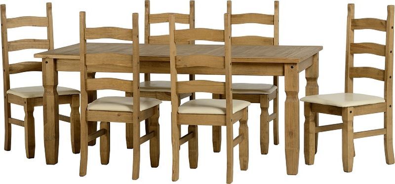 Corona 6' Dining Set - DWP/CREAM