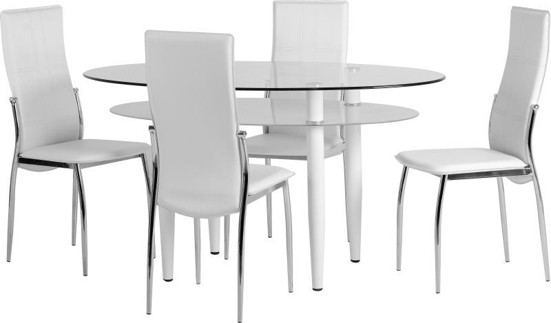 Berkley Dining Set - WHITE/FROSTED