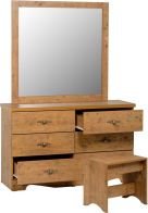 See more information about the Cairo Dressing Table Set (6 Drawer) - DARK KENNEDY PINE