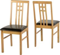 See more information about the Vienna Dining Chair (SINGLE) - MEDIUM OAK/BROWN