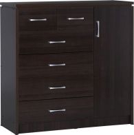 See more information about the Charles Contemporary Chest (1 Door 6 Drawer) - WALNUT