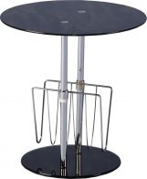 See more information about the Mariella Magazine Table - BLACK GLASS/CHROME