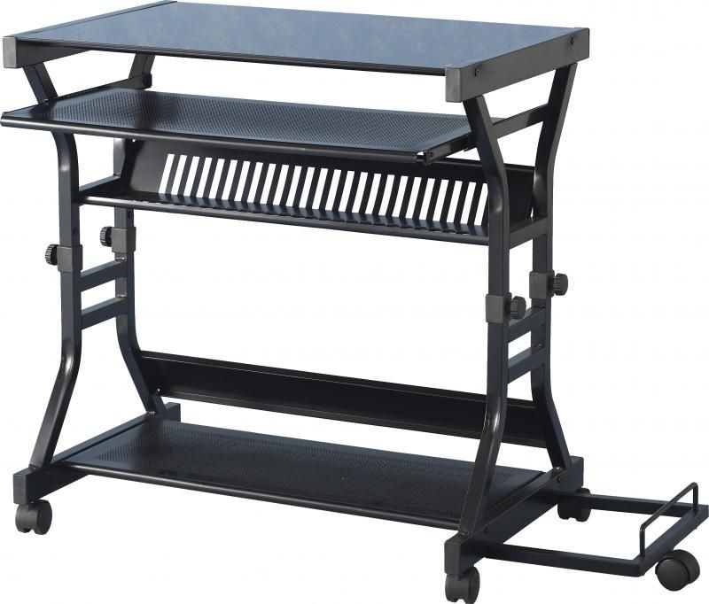 Cori Computer Desk - BLACK/BLACK GLOSS