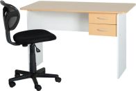 See more information about the Jenny Study Desk (2 Drawer) - BEECH/WHITE