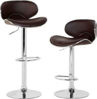 See more information about the Bahama Swivel Bar Chair With Gas Lift (PAIR) - CHOCOLATE BROWN/CHROME